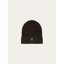 Knowledge Cotton Rib badge beanie - forrest night 4210039