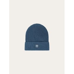 Knowledge Cotton Rib badge beanie - vintage blue 4210039