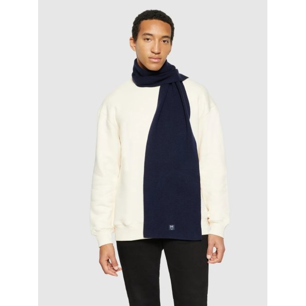 Knowledge Cotton Merino badge scarf - total eclipse 4220004