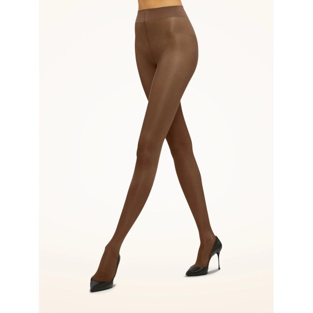 Wolford Satin touch 20 tights shimmering ekstra-wide waistband - coca