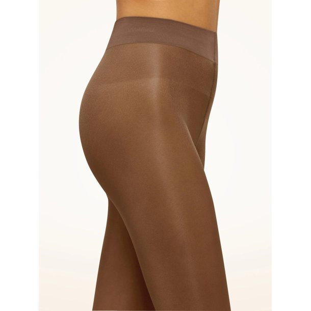 Wolford Satin touch 20 tights shimmering ekstra-wide waistband - coca