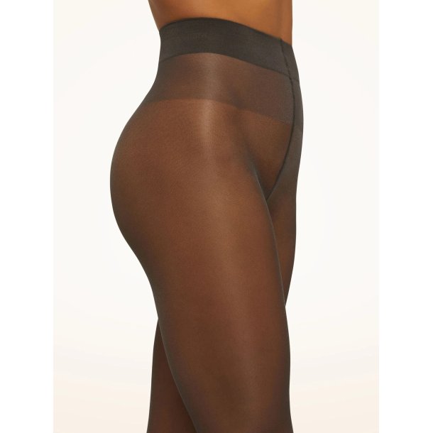 Wolford Satin touch 20 tights shimmering ekstra-wide waistband - nearly black 