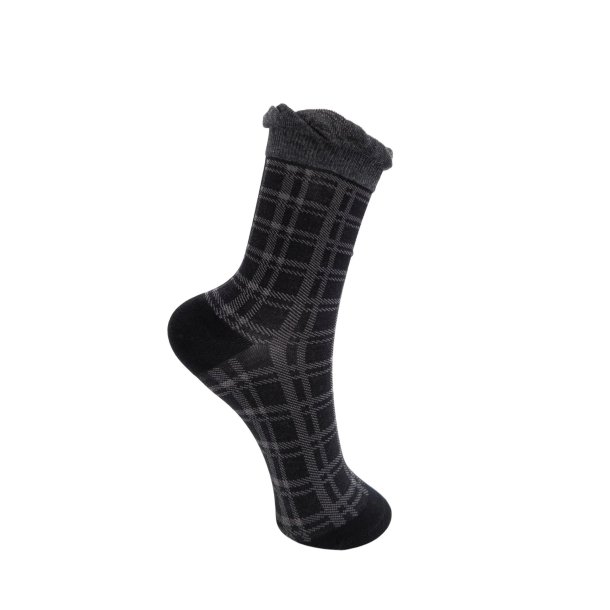 Black Colour Checkie sock - Black