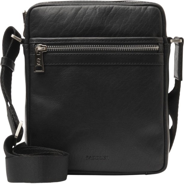 Saddler Valle Brushed silver taske - sort 