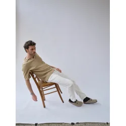 Blue de G�nes John slubby polo - Pale khaki