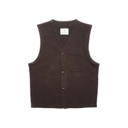 Blue de Gnes Koi wool gilet - chocolate 