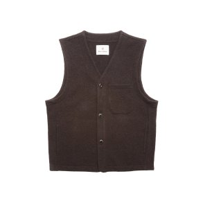 Blue de Gnes Koi wool gilet - chocolate 