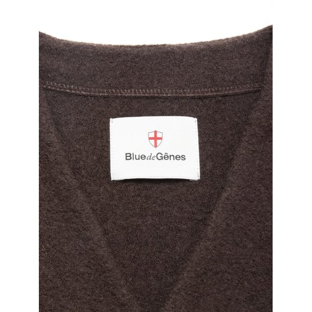 Blue de Gnes Koi wool gilet - chocolate 