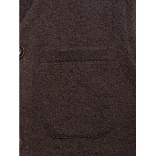 Blue de Gnes Koi wool gilet - chocolate 