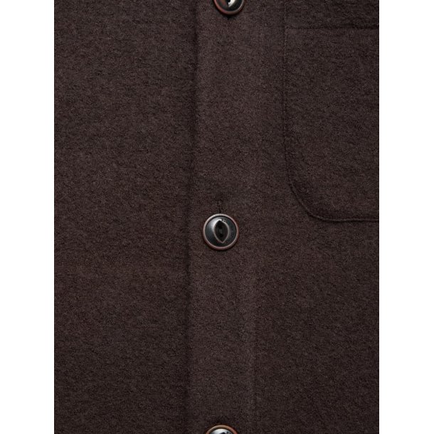 Blue de Gnes Koi wool gilet - chocolate 