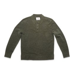 Blue de Gnes Malakka polo knit - Army 