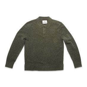 Blue de Gnes Malakka polo knit - Army 