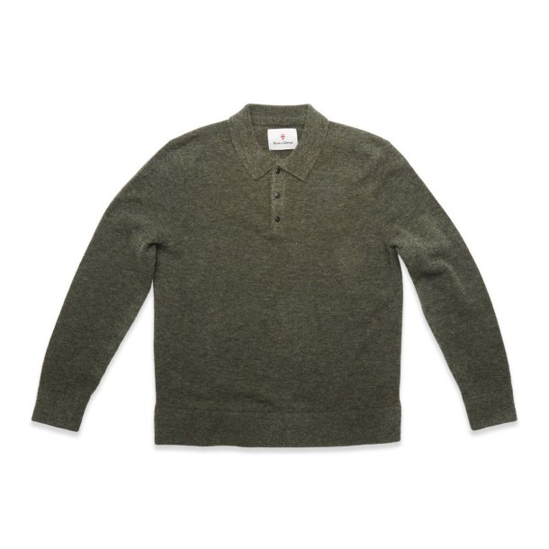 Blue de Gnes Malakka polo knit - Army 