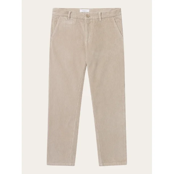 Knowledge Cotton Chuck Regular 8-Wales Corduroy Chino Pants - light feather gray 