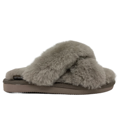 Woolies hjemmesko - stone 1025 cross luxe