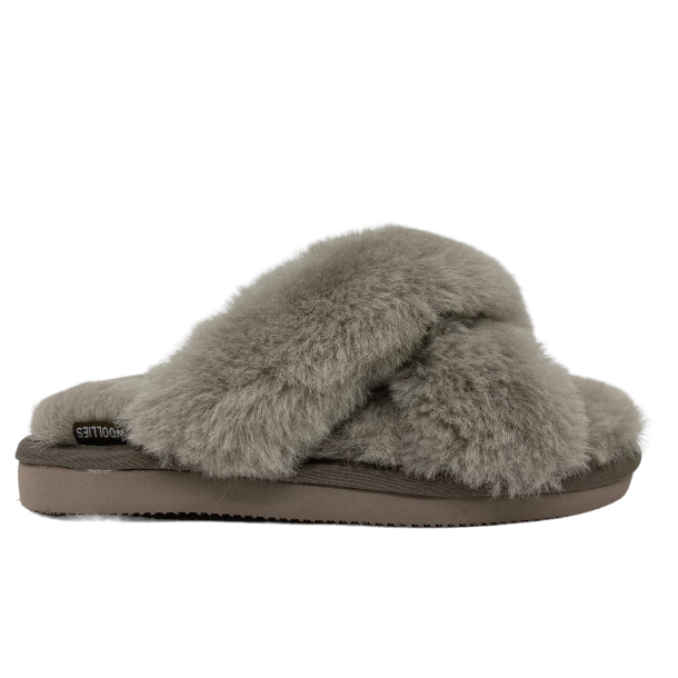 Woolies hjemmesko - stone 1025 cross luxe