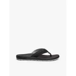 Tommy Hilfiger Contrast Texture Logo Strap Flip Flops - black