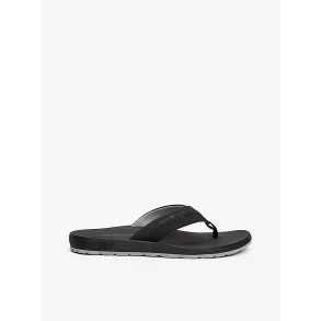 Tommy Hilfiger Contrast Texture Logo Strap Flip Flops - black
