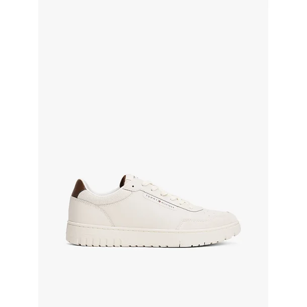 Tommy Hilfiger Mixed Texture Basketball Trainers - Beige