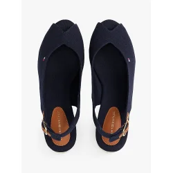 Tommy Hilfiger Canvas Slingback Wedge Espadrille Sandals - Navy
