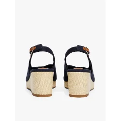 Tommy Hilfiger Canvas Slingback Wedge Espadrille Sandals - Navy