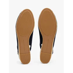 Tommy Hilfiger Canvas Slingback Wedge Espadrille Sandals - Navy