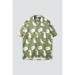 LAKOR Flipping the Bird short sleeve shirt - Seaspray 