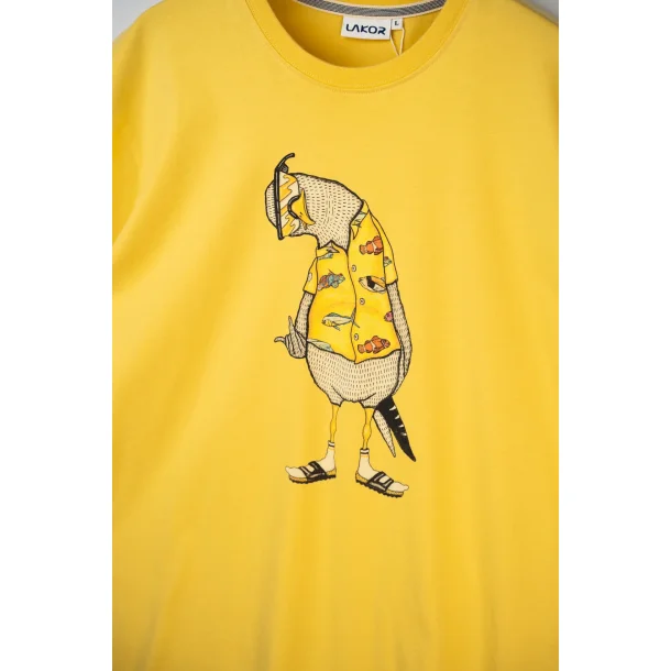 LAKOR Flipping the Bird t-shirt - cream gold