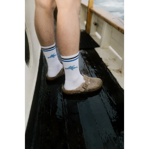 LAKOR Fly Fish Tennis socks - hvid 
