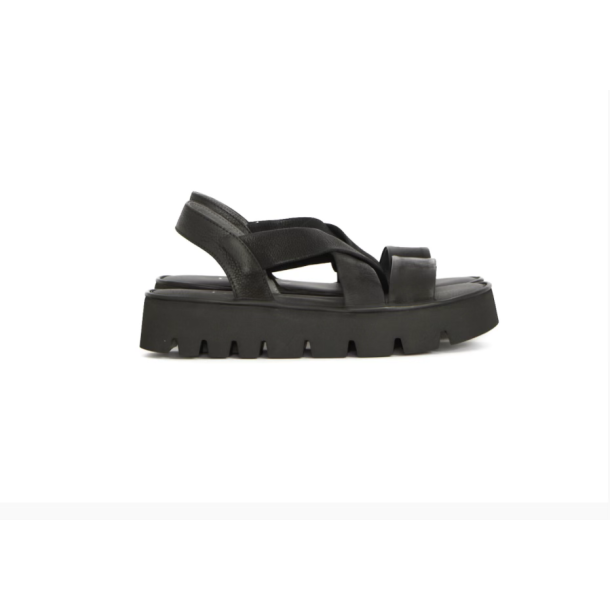 Lofina sandal med elastik-rem - sort 9520-40