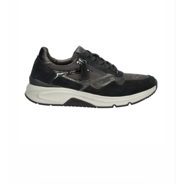 Gabor suede rollingsoft sneakers  - sort/gr� 7687867