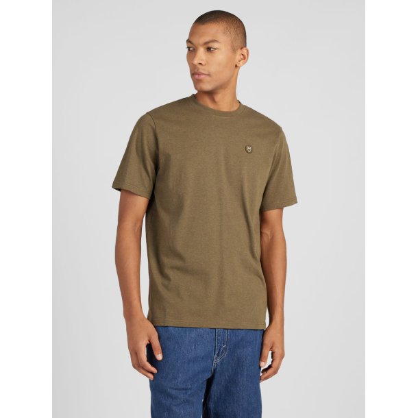 Knowledge Cotton  Regular fit Badge t-shirt 1010605 - olive