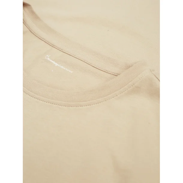 Knowledge Cotton  Regular fit Badge t-shirt 1010605 -  Safari melange