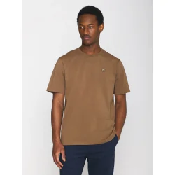 Knowledge Cotton  Regular fit Badge t-shirt 1010605 - Cub (brun)