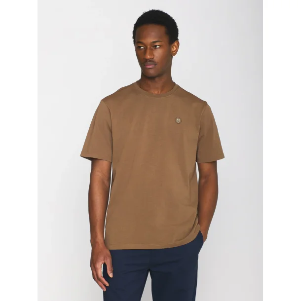 Knowledge Cotton  Regular fit Badge t-shirt 1010605 - Cub (brun)