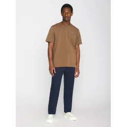 Knowledge Cotton  Regular fit Badge t-shirt 1010605 - Cub (brun)