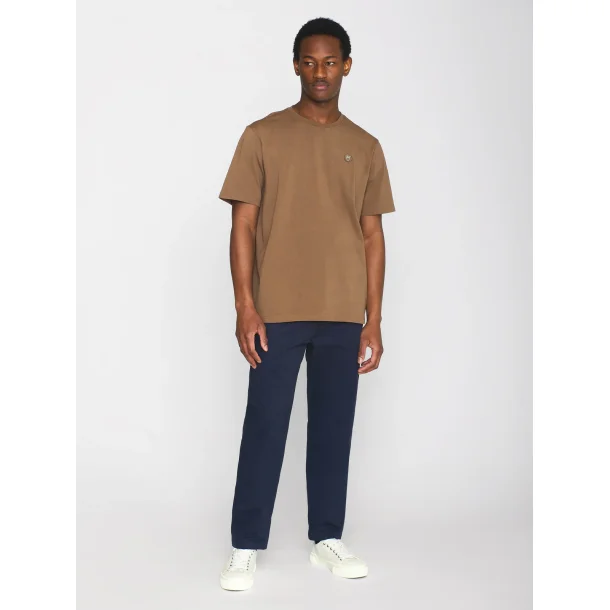 Knowledge Cotton  Regular fit Badge t-shirt 1010605 - Cub (brun)