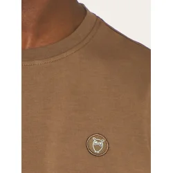 Knowledge Cotton  Regular fit Badge t-shirt 1010605 - Cub (brun)
