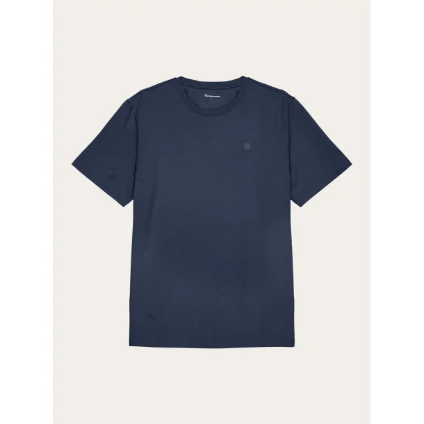 Knowledge Cotton  Regular fit Badge t-shirt 1010605 - Insigna Blue melange