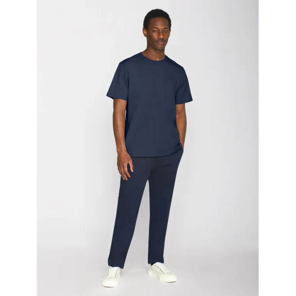 Knowledge Cotton  Regular fit Badge t-shirt 1010605 - Insigna Blue melange