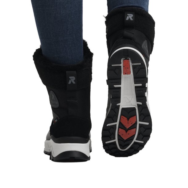 Rieker snrestvle m. for - sort W0071-00