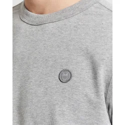 Knowledge Cotton ERIK basic badge sweat 30518 - grey mel.