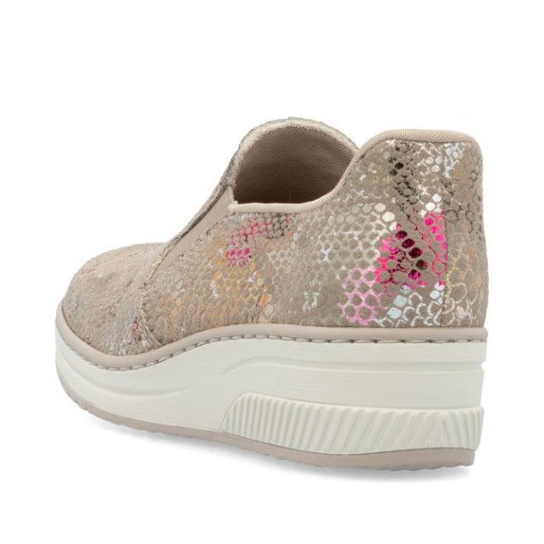 Rieker sko - beige/guld 48761-90