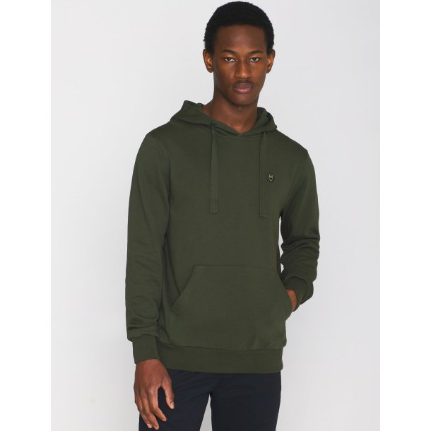 Knowledge Cotton ARVID basic hood badge sweat 1030041 - forrest night