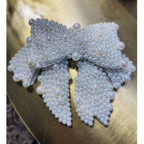 Black colour Nate beaded bow  - pearl 5929