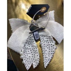 Black colour Nate beaded bow  - pearl 5929