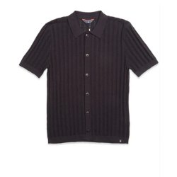 Blue de Gnes Combra Open Polo Knit - navy 