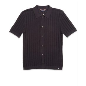 Blue de Gnes Combra Open Polo Knit - navy 