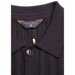 Blue de Gnes Combra Open Polo Knit - navy 