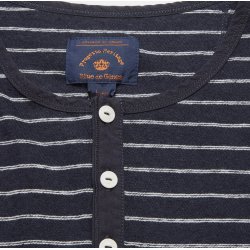Blue de Gnes Bono Stripe L/S grandad 11175 - navy stripe 